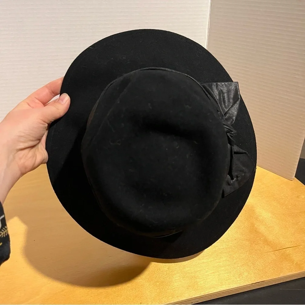Sonni San Francisco Vintage Bow Hat Women’s black Wool Derby